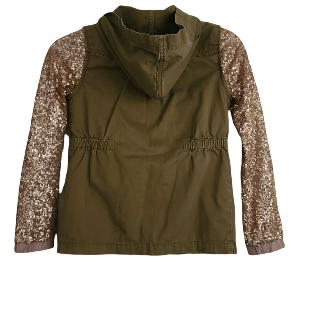 Annie Renee Ehrlich Kalfurs CollectionArmy inspired sequin hoodie jacket Medium